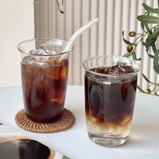 ✨新品推薦✨夏季冷飲果汁奶茶水杯 高顔值美式拿鐵咖啡杯客廳透明玻璃單層杯