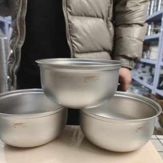 【家の好貨】鈦碗 純鈦餐具 純鈦 鈦 便當盒 鈦碗 雙層 鈦碗組雙層隔熱 加厚防燙家用18cm直徑Ti鈦盆鈦鍋頭鈦碗福