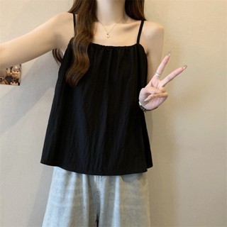 Luxi❤單/兩件裝棉麻吊帶外穿大碼夏季新款背心顯瘦無袖寬鬆打底上衣薄