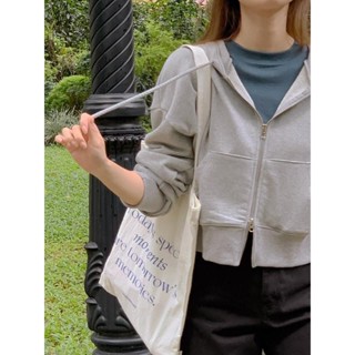 Codibook｜韓國 MORENNE 鍊飾短版兩穿式拉鍊棉質外套［預購］拉鍊外套 連帽上衣 女裝
