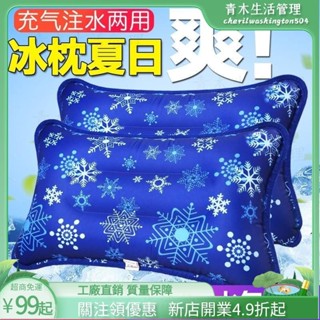 臺灣出貨🌲夏季冰枕冰墊冰枕頭兒童學生水枕頭成人涼爽註水水墊冰涼水袋枕頭 消暑涼夏夏季必備 辦公室午睡冰墊 充氣註水兩用