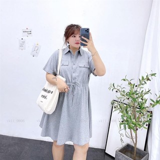 【特大尺碼M-5XL 40-150kg】夏裝大尺碼寬鬆中長款胖MM2-300斤洋裝女顯瘦收腰運動休閒氣質裙vk1