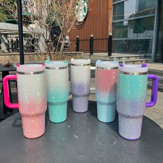 吸管杯子保溫杯水杯車載水杯保冷杯貼磚高顏值咖啡冰壩杯冷水杯隨手杯環保杯不銹鋼保冷咖啡杯大容量40oz汽車杯