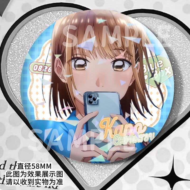 🌈桃園 鹿野千夏 吧唧 青春之箱 週邊 青春之箱 徽章 青之箱蝶野雛鹿野千夏衕人週邊鐳射反光馬口鐵碎玻璃吧唧背包掛飾 4
