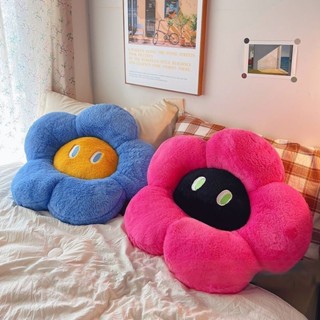 🍑限時下殺價🍑彩色花朵毛絨抱枕客廳沙發靠枕臥室床上靠墊飄窗柔軟坐墊辦公室腰靠ｑｑｑ