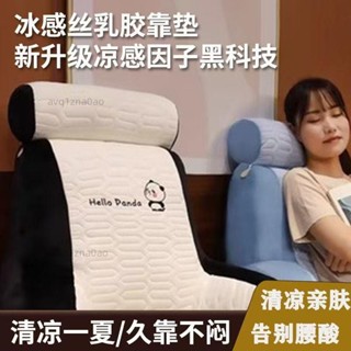 涼感乳膠靠枕 加高乳膠靠墊 床頭靠枕 多功能護腰靠墊 柔軟懶骨頭 床頭軟包大靠背 沙發靠墊枕頭avq1zna0ao