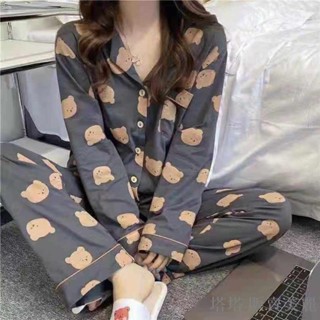 [塔塔·販賣美麗、新品促銷]睡衣女秋冬女士長袖家居服春秋季小外套少女甜美薄款月子家居服套裝大尺碼睡衣居家服家居服冬季睡衣