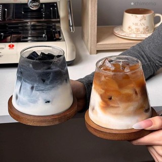 咖啡杯 馬克杯 早餐杯 咖啡拉花杯 拉花杯 玻璃ins咖啡杯毫升耐熱玻璃杯水杯富士山牛奶咖啡專用果汁杯子