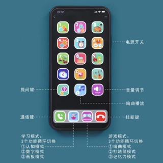 故事機 兒童模擬手機 【9947人收藏】兒童模擬蘋果觸屏手機嬰幼兒可咬男女孩益智早教寶寶電話玩具模型