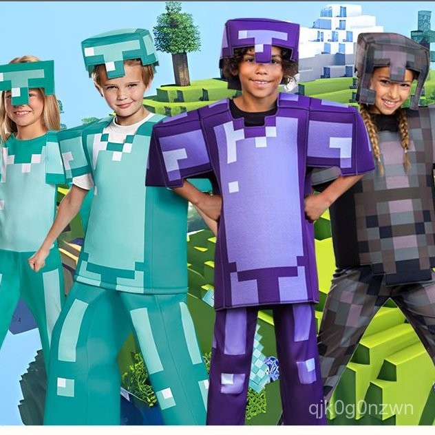 🔥免運🔥麥塊衣服 【多款選擇】我的世界兒童服裝minecraft鑽石盔甲係列cosplay遊戲角色錶演服裝 JBOP