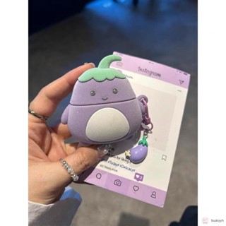 臺灣出貨🔥Aurie✨可愛絨毛茄子適用AirPods 4代耳機殼pro2蘋果無線藍牙耳機套3代新