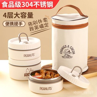【熱銷免運】史努比不銹鋼飯盒上班族帶飯餐盒學生多層便噹盒微波爐加熱保鮮盒 便當盒 飯盒 日係餐盒 保鮮餐盒