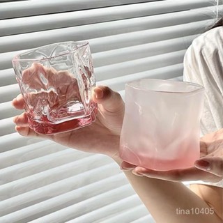 🎈ins風扭扭玻璃杯高顏值異形創意茶水杯子咖啡早餐牛奶酒杯手提冰霸杯 保溫杯 保溫瓶 咖啡杯 冰壩杯 隨手杯 環保杯