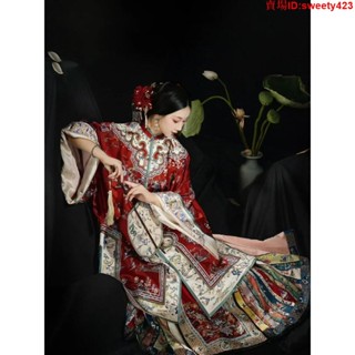 ｓｗｅｅｔ新品熱銷 清漢女晉商少奶奶古著婚服晚清宮廷風新娘結婚禮服回門紅色禾服