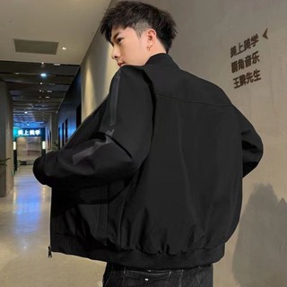 🚚新品下殺🚚男士外套春秋款韓版休閒衣服男潮流時尚夾克寬鬆百搭棒球服上衣服