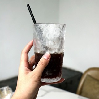 心頭好冰川玻璃杯高顔值喝水杯子果汁飲料杯子ins風咖啡杯牛奶杯