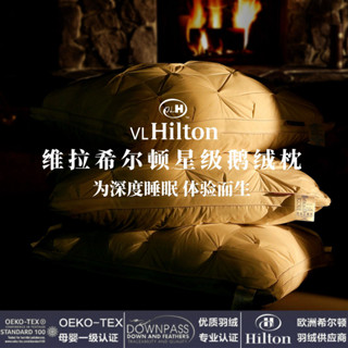 【免運費】維拉希爾頓五星級酒店羽絨枕頭95鵝絨枕芯家用頸椎一對助睡眠高檔 FPB5