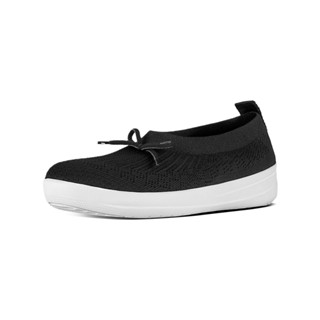 【FitFlop】UBERKNIT 蝴蝶結編織芭蕾舞鞋-女(黑色)