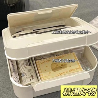 精選好物 帶蓋收納盒桌面ins多功能筆筒防塵分格大容量多層學生宿舍文具盒5.23