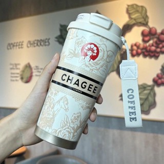💥挑戰最低💥 霸王新款茶姬咖啡杯保溫杯316不銹鋼內膽車載高顔值雙飲吸管便攜