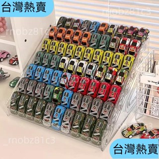 *臺灣熱賣*【97%好評率】閤金模型小汽車收納盒1:64風火輪多美卡亞剋力階梯透明展示架多層 FZBW48