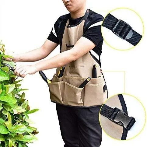 割草圍裙 除草圍裙 割草防護衣 園藝圍裙 木工圍裙 園林工具圍裙防油新款圍裙帆布防水木工口袋園藝廚房餐飲工作服