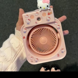 ✨桃園發貨✨可愛卡通三麗鷗玉桂狗美樂蒂迷你小風扇噴霧製冷小空調便攜加濕器