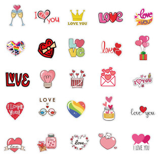 💕【桃園出貨】💕100張卡通可愛LOVE情人節英文塗鴉貼紙ins手機殼iPad裝飾防水貼畫