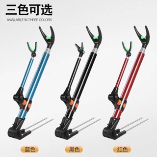 💖臺灣熱賣💖不鏽鋼加粗可伸縮炮臺支架釣箱釣椅支架魚竿地插垂釣用品魚竿支架 魚竿架 釣魚用品