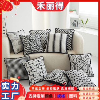 【新店特惠】品質保證熱銷全球2025新款黑白係雪尼爾大號抱枕禮品沙髮幾何靠墊.