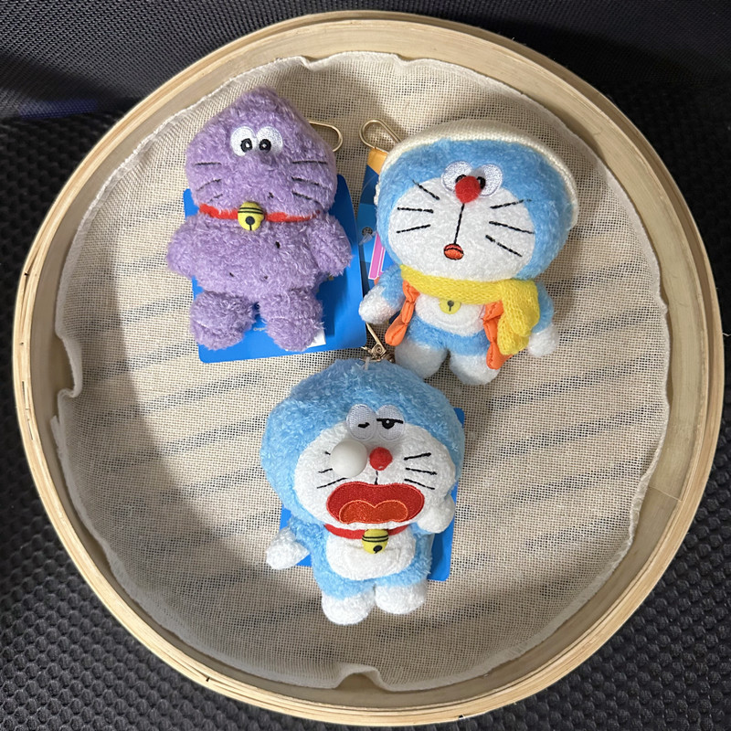 哆啦A夢展會限定紫薯瞌睡蟲鼻涕泡機器貓毛絨公仔包包小掛件玩偶