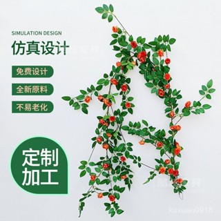 🔥限時下殺🔥免運模擬玫瑰花藤條墻麵婚慶塑膠裝飾藤蔓空調管道室內客廳假花壁掛 墻麵裝飾 掛花 仿真花 室內美化改造