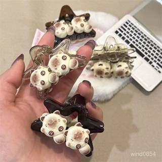 【臺灣出貨】5.28 高馬尾抓夾 短髮髮夾 奶咖卡通暹羅貓咪抓夾髮夾可愛劉海夾甜美女側邊夾新款髮飾 盤髮神器 小鯊魚夾子