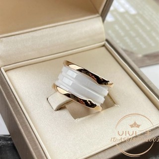 現貨二手 Bvlgari 寶格麗 B.ZERO1 18K玫瑰金戒指 白陶瓷/黑陶瓷 四環戒指 AN855564