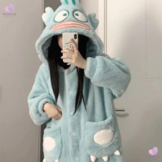 ✨臺灣直售✨ 洋裝 睡衣 夏季女裝 睡衣洋裝 大尺碼套裝秋冬人魚漢頓睡衣睡袍 動物睡衣 保暖睡衣 醜魚珊瑚絨睡衣 大尺碼