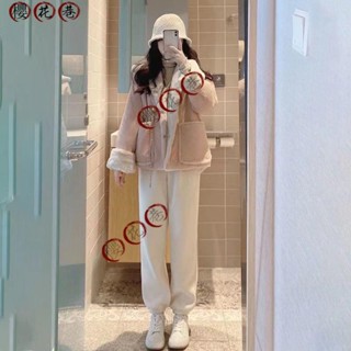 🌸櫻花巷內🌸臺灣出貨🧡加絨外套羽絨服兩面穿羊羔毛大衣 兩面穿 防風外套 刷毛加厚羔羊毛絨外套 冬天外套 厚款外套