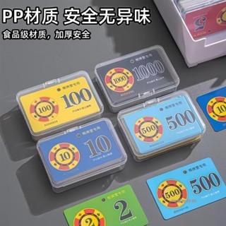 解憂📋桌麵卡片盒麻將籌碼卡片盒透明撲克牌盒桌麵卡牌收納身份證帶蓋銀行卡收納盒