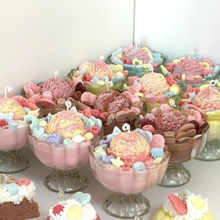 【夏上新】[綿綿雪糕] 可愛冰淇淋香薰蠟燭生日禮物女生少女心ins蛋糕粉色