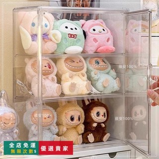 臺灣出貨🔥【店鋪熱銷】labubu展示盒拉布布搪膠公仔收納盒棉花娃娃盲盒手辦穀子周邊痛櫃 亞克力 展示盒 收納盒