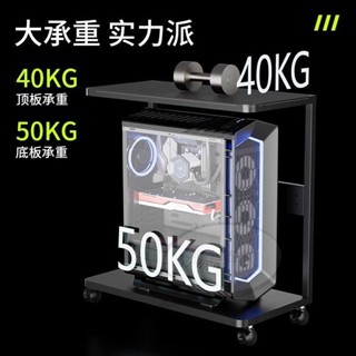 【臺灣精品】海景房臺式主機箱支架開放式主機託架兩層可移動電腦桌底座置物架電腦主機架 電腦收納架 主機支架增高置物架置物主