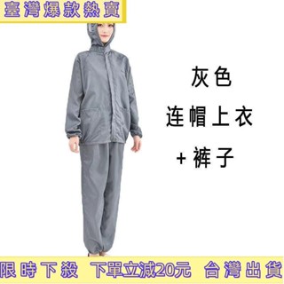 🔥店長推薦🔥新品 【1884次回購】防塵連帽上衣分體工作服無塵防靜電套裝男女防護服噴漆廠分體連帽