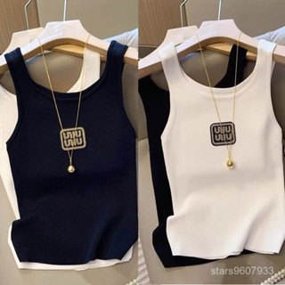 清倉特價🎉🎉200斤胖mm字母刺繡吊帶背心女夏季新款寬鬆大碼打底無袖吊帶上衣【6月6日髮完】 O3PV