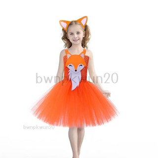 ✨精選新品✨女童小狐貍講故事服裝 幼兒園小動物環保時裝秀狐假虎威表演服 兒童表演服 演出服