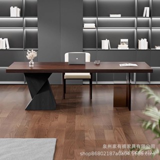【廠家直銷】亞克力實木辦公桌現代簡約老闆桌客廳家用書桌工作臺辦公室電腦桌