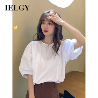 IELGY 女式襯衫風格泡泡袖白色別緻上衣