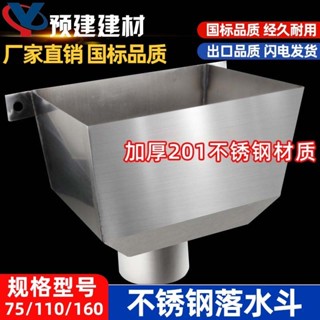 ✨ 可開發票✨ 樓頂不鏽鋼漏水鬥漏斗側牆固定排水管長方形接水槽大口徑雨水漏斗