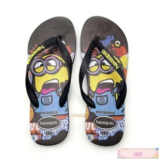 Havaianas Minions 小黃人 迷你兵團 黑色粗帶黃色logo 卡通動漫印花 防滑夾腳拖