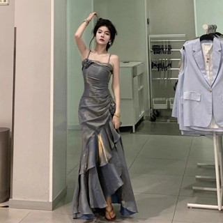 語馨潮流女裝🌟人魚姬成人禮禮服裙輕奢小眾高階敬酒服年會主持高階感吊帶魚尾裙
