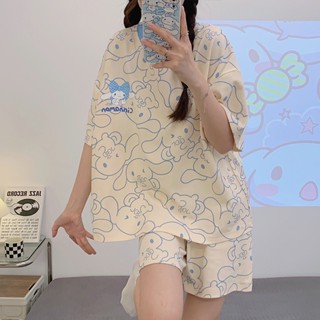 低價熱賣特價甩賣夏季新款圓領睡衣女 短袖休閒寬鬆學生甜美家居服套裝 女版居家睡衣套裝 sleepwear