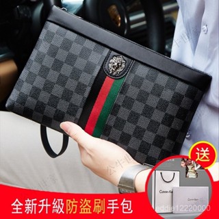 🐂 公牛世家 男士手拿包真皮奢侈品牌2024新款防盜手抓包大容量信封包男潮錢包 男士生日禮物